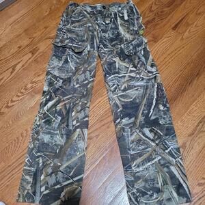 Game Winner Hunting Pants‎ Realtree Print Youth Size Large Adjustable Belt Cargo